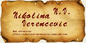Nikolina Verenčević vizit kartica